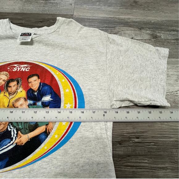 Vintage 1998 N Sync Boy Band Tultex Gray Mens M Pop Music Concert Graphic Tshirt - Picture 7 of 9